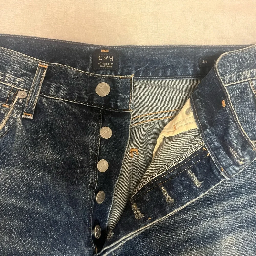 Citizens Of Humanity Relaxed Distressed Dark Blue Jeans - Picture 3 of 5